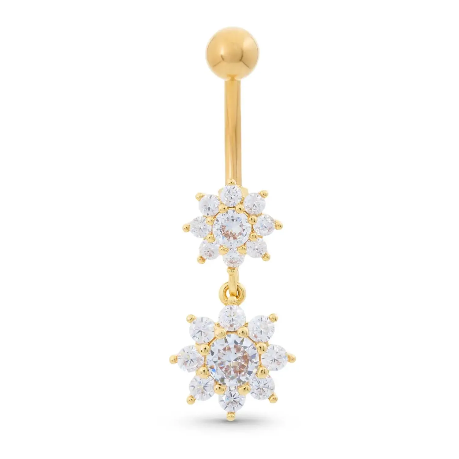 Bijou Brigitte Bauchnabelpiercings|Piercings Gold>Piercing - Flower Twins gold
