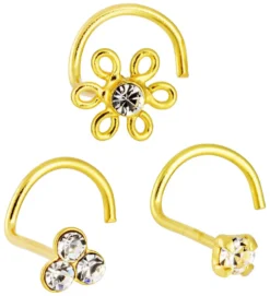 Bijou Brigitte Piercings Gold|Blumenschmuck>Piercing-Set - en Trio gold