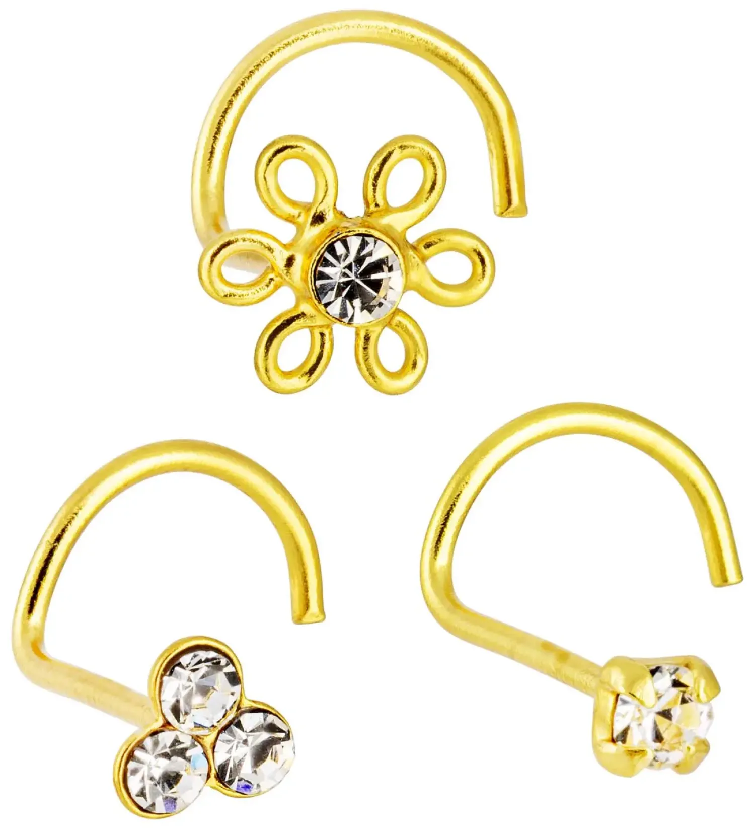 Bijou Brigitte Piercings Gold|Blumenschmuck>Piercing-Set - en Trio gold