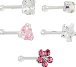 Bijou Brigitte Piercing-Sets|Piercings Silber>Piercing-Set - Pink Sparkle rosa, silber, pink