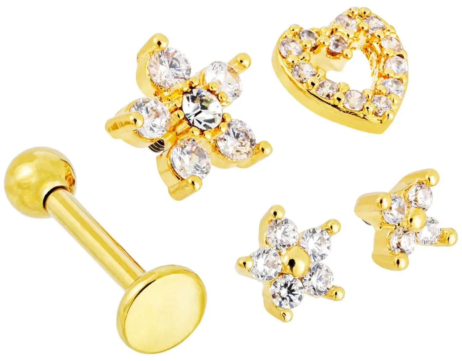 Bijou Brigitte Piercings Gold|Nasenpiercings>Piercing-Set - Shiny Garden gold