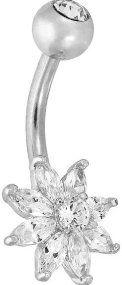 Bijou Brigitte Bauchnabelpiercings|Piercings Silber>Piercing - Sparkling Flower silber