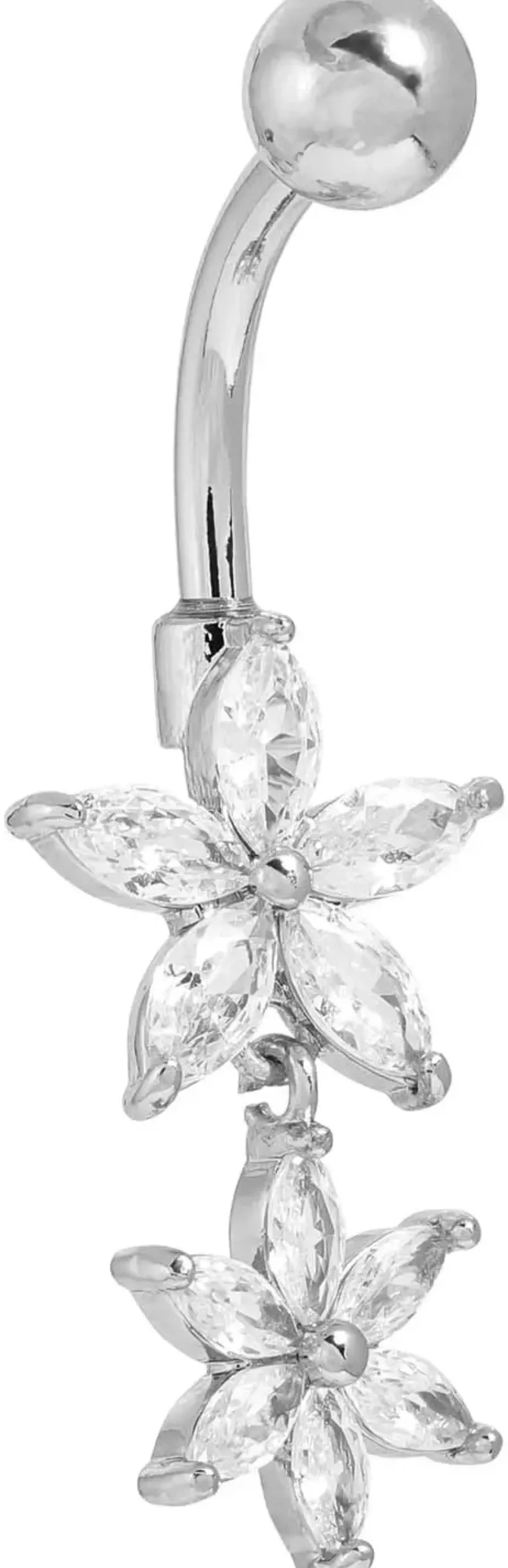 Bijou Brigitte Bauchnabelpiercings|Piercings Silber>Piercing - Two Flowers silber
