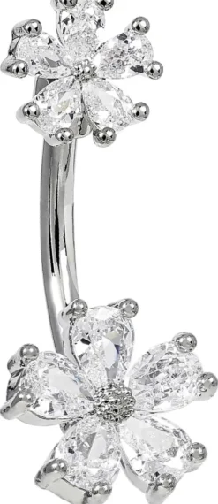 Bijou Brigitte Bauchnabelpiercings|Piercings Silber>Piercing - Zirconia Flowers silber
