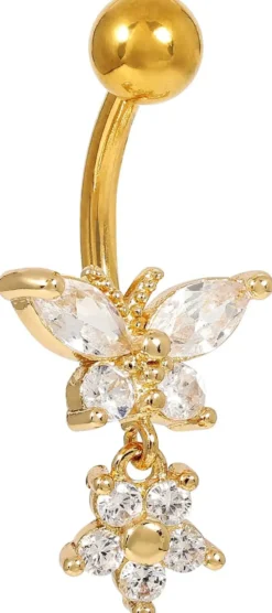 Bijou Brigitte Bauchnabelpiercings|Piercings Gold>Piercing - Zirconia Wings gold
