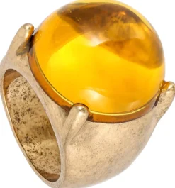 Bijou Brigitte Ringe Gold>Ring - Amber Ball gold, gelb