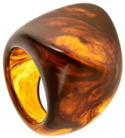 Bijou Brigitte Statement-Ringe>Ring - Amber Square braun