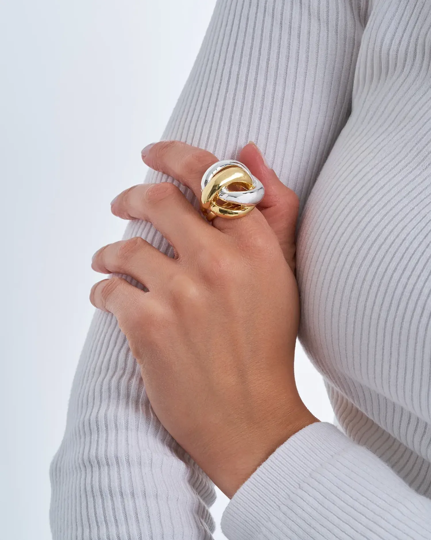 Bijou Brigitte Statement-Ringe|Ringe Gold>Ring - Bicolor Knot gold, silber