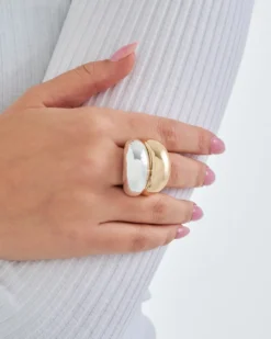 Bijou Brigitte Statement-Ringe|Ringe Gold>Ring - Bicolor Statement gold, silber