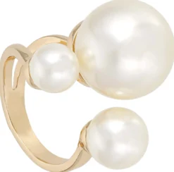 Bijou Brigitte Perlenschmuck|Statement-Ringe>Ring - Big Pearls gold, weiß