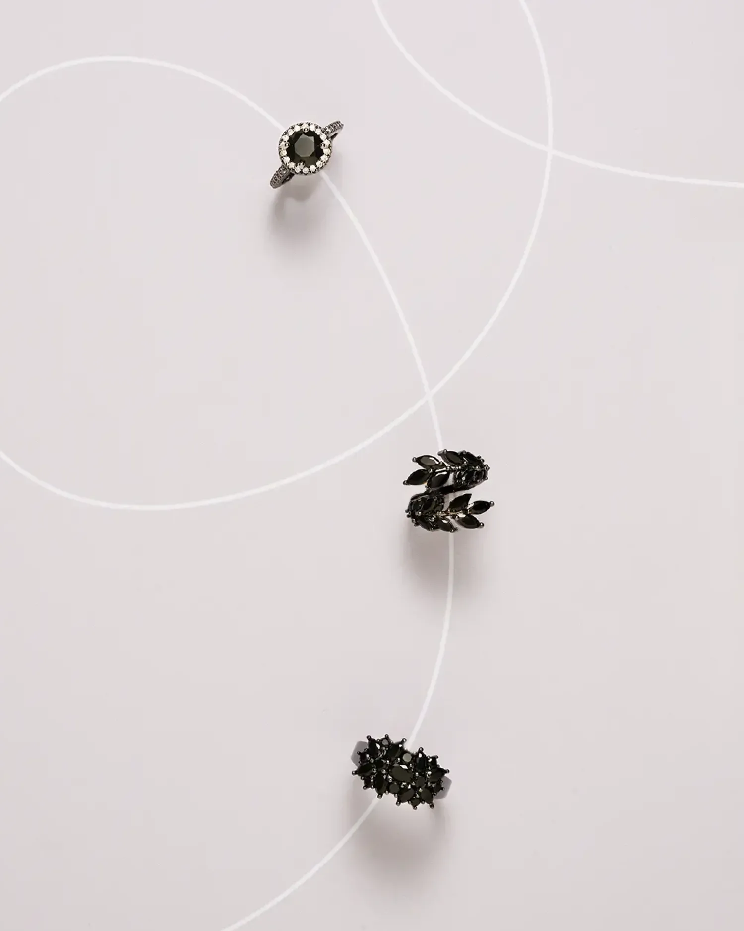 Bijou Brigitte Blumenschmuck>Ring - Black Blossom schwarz, grau