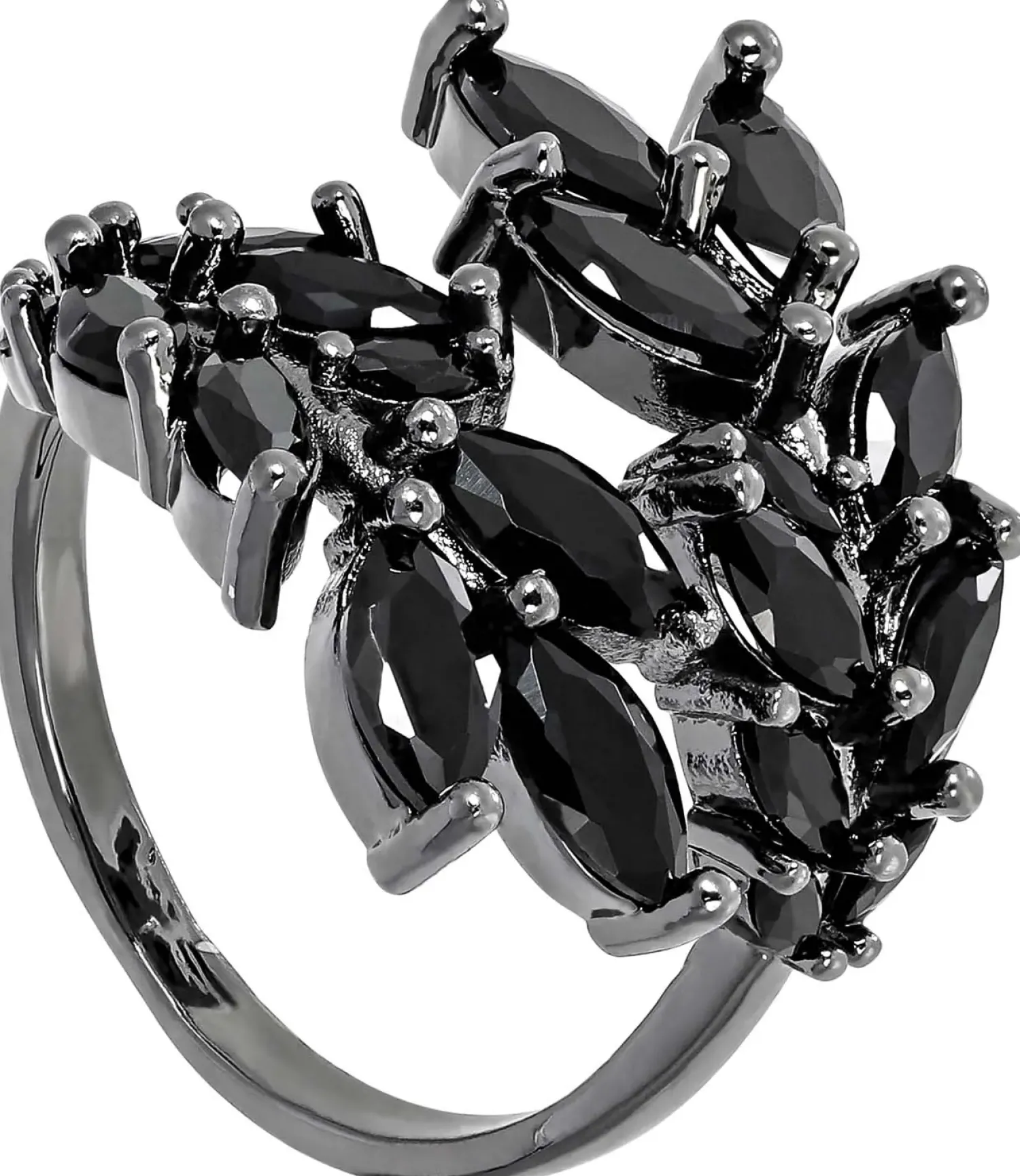 Bijou Brigitte Blumenschmuck>Ring - Black Blossom schwarz, grau