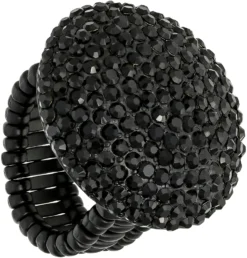 Bijou Brigitte Statement-Ringe>Ring - Black Crystals schwarz