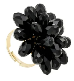 Bijou Brigitte Statement-Ringe|Blumenschmuck>Ring - Black Flower schwarz