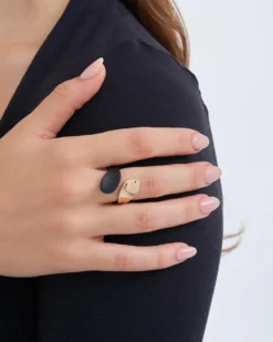 Bijou Brigitte Ringe Gold>Ring - Black Goldie schwarz, gold
