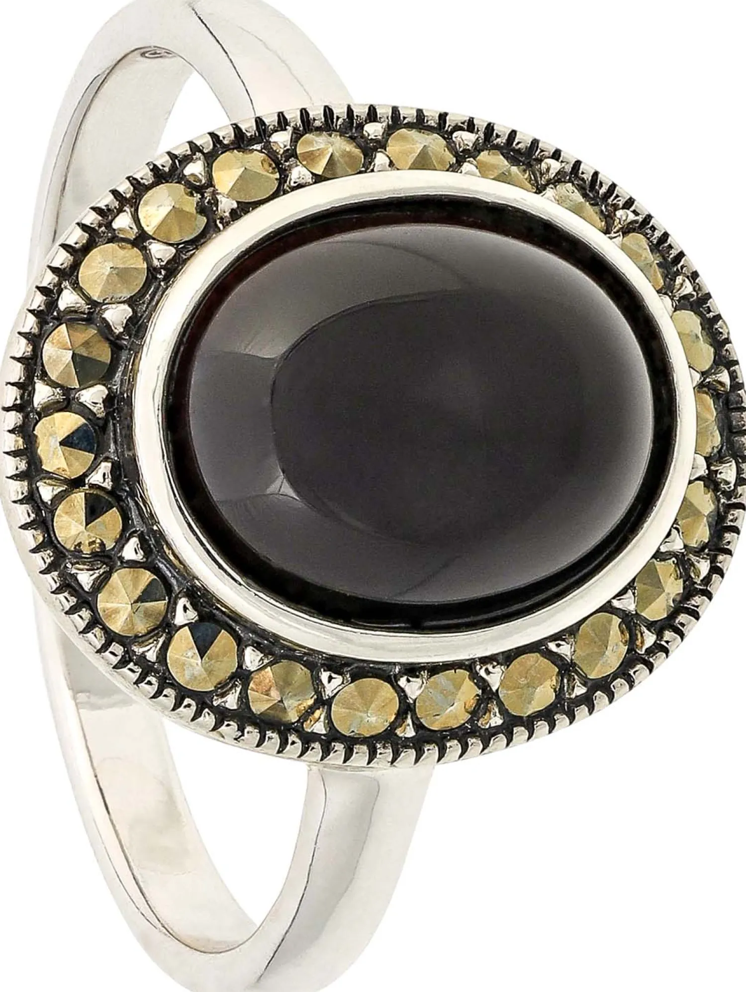 Bijou Brigitte Ringe 925Er Silber|Boho-Schmuck>Ring - Black Onyx schwarz, silber