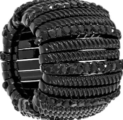 Bijou Brigitte Statement-Ringe>Ring - Black Stripes schwarz