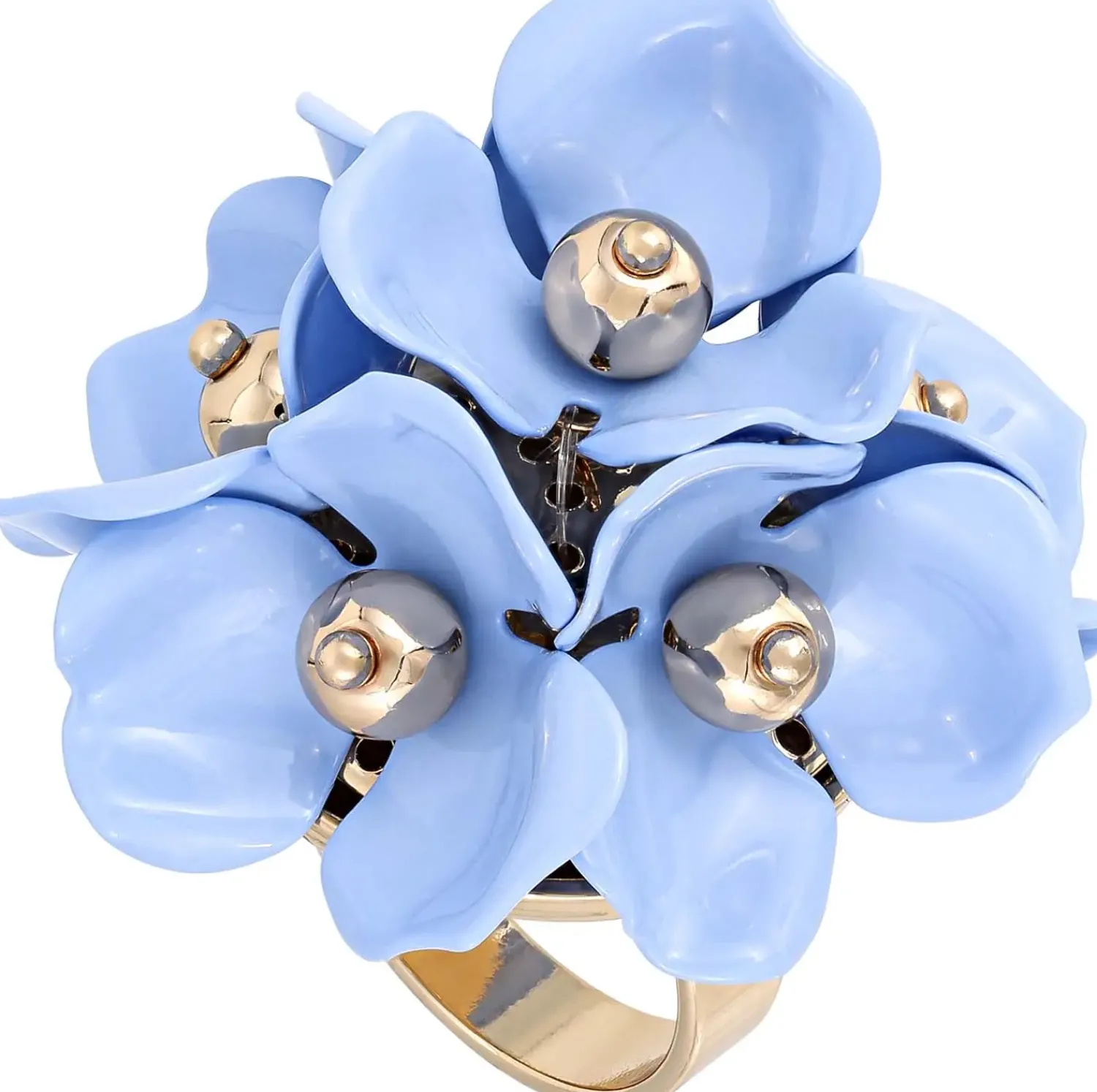 Bijou Brigitte Statement-Ringe|Pastellschmuck>Ring - Blue Bouquet blau