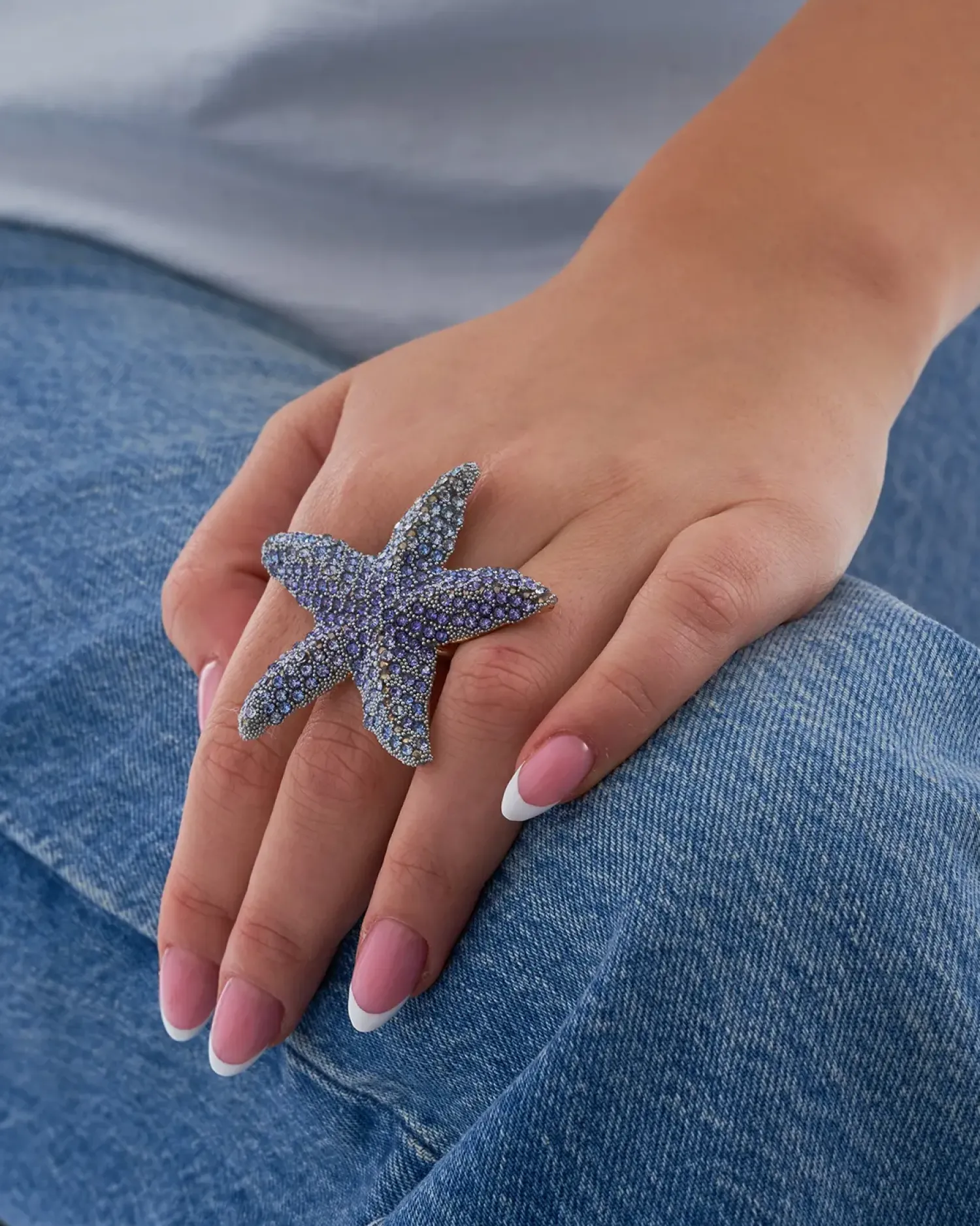 Bijou Brigitte Statement-Ringe|Maritimer Schmuck>Ring - Blue Star blau