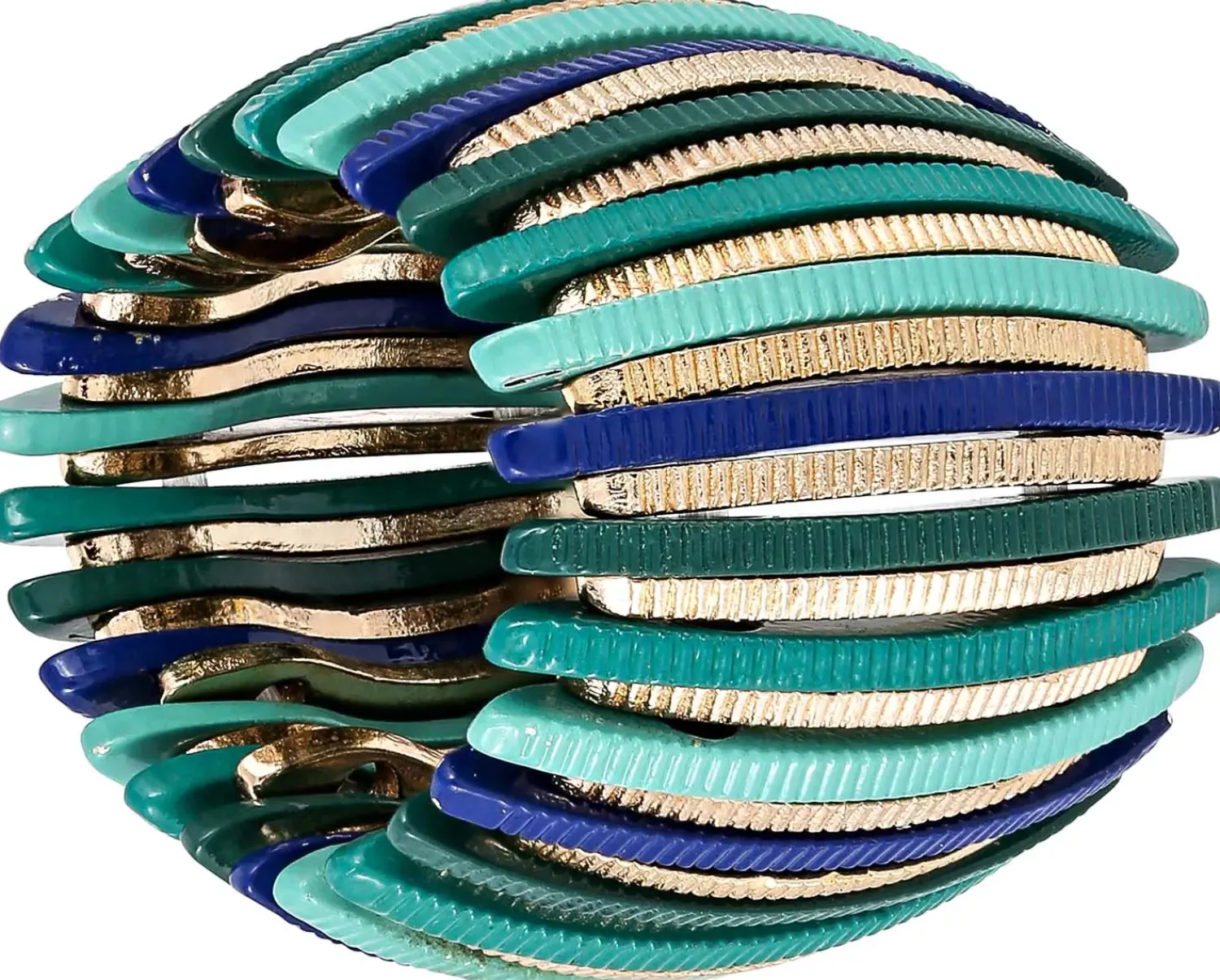 Bijou Brigitte Statement-Ringe>Ring - Blue Stripes türkis, grün, blau