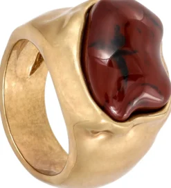 Bijou Brigitte Statement-Ringe|Ringe Gold>Ring - Bohemian Chunk gold, burgundy, rot
