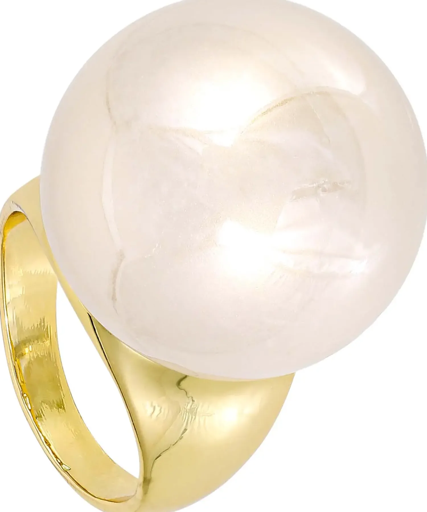 Bijou Brigitte Perlenschmuck|Statement-Ringe>Ring - Bold Pearl gold, weiß