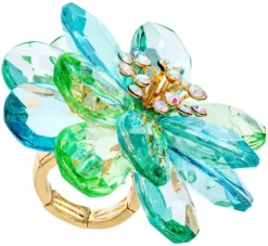 Bijou Brigitte Blumenschmuck|Statement-Ringe>Ring - Botanical Glow gold, blau