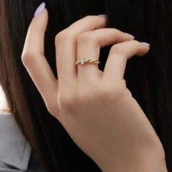 Bijou Brigitte Silver Crystals|Ringe Mit Steinen>Ring - Braided Heart gold