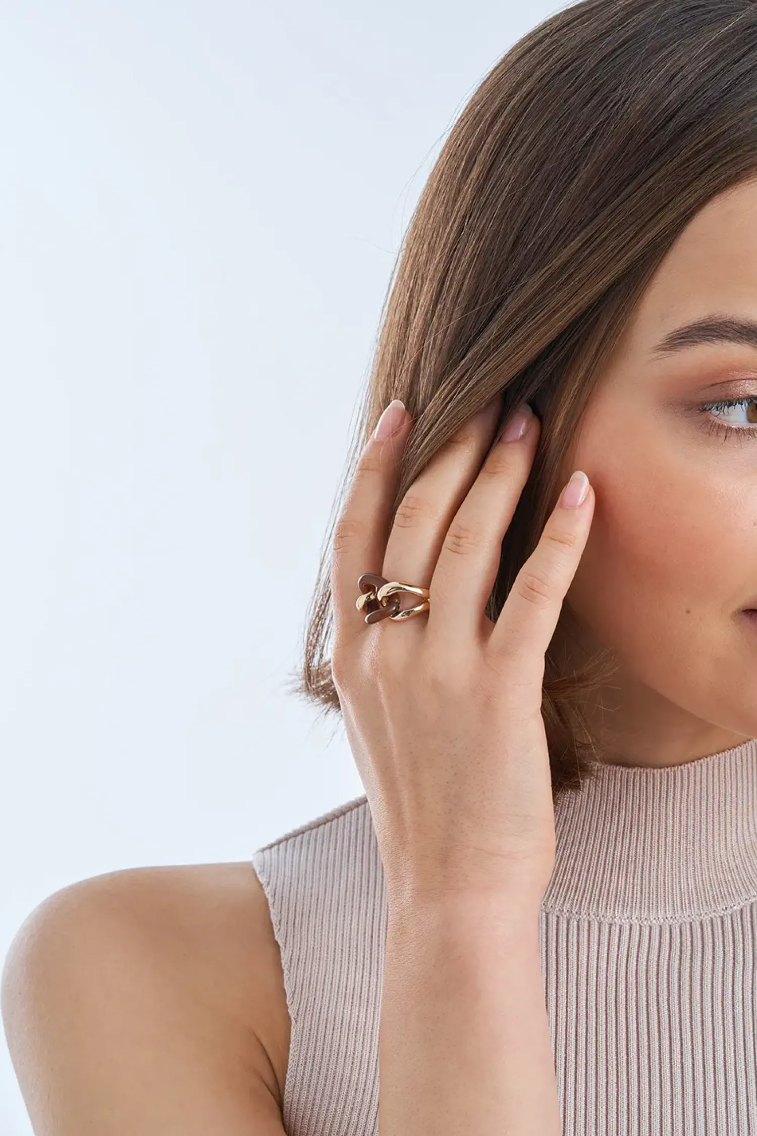 Bijou Brigitte Ringe Gold>Ring - Brown Chain gold