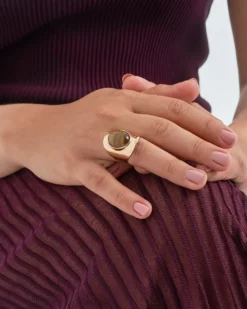 Bijou Brigitte Statement-Ringe|Boho-Schmuck>Ring - Brown Eye braun, gold