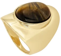 Bijou Brigitte Statement-Ringe|Boho-Schmuck>Ring - Brown Eye braun, gold