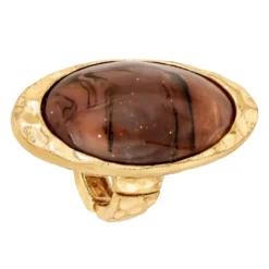 Bijou Brigitte Ringe Gold|Boho-Schmuck>Ring - Brown Oval braun, gold