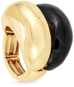 Bijou Brigitte Statement-Ringe|Ringe Gold>Ring - Bubble Duo schwarz, gold