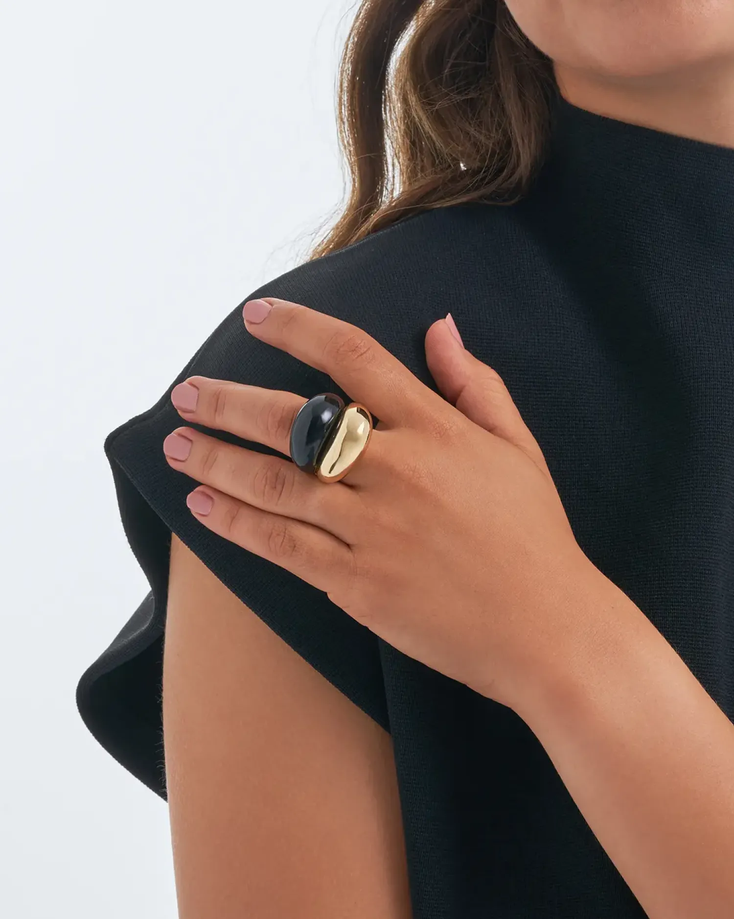 Bijou Brigitte Statement-Ringe|Ringe Gold>Ring - Bubble Duo schwarz, gold