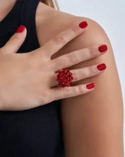 Bijou Brigitte Statement-Ringe>Ring - Bunch of Roses Red rot