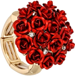 Bijou Brigitte Statement-Ringe>Ring - Bunch of Roses Red rot