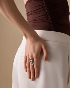 Bijou Brigitte Edelstahlringe|Edelstahlringe>Ring - Chunky Wave silber