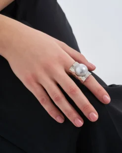 Bijou Brigitte Statement-Ringe>Ring - Coastal Pearl silber