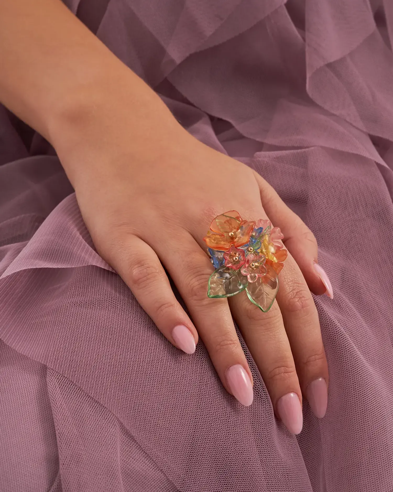 Bijou Brigitte Statement-Ringe|Blumenschmuck>Ring - Colorful Blossom mehrfarbig