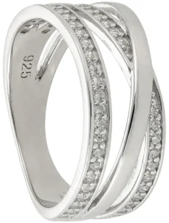 Bijou Brigitte Ringe 925Er Silber|Ringe Mit Steinen>Ring - Crossed Love silber