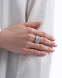 Bijou Brigitte Ringe 925Er Silber|Ringe Mit Steinen>Ring - Crossed Silver silber