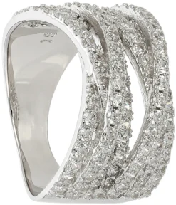 Bijou Brigitte Ringe 925Er Silber|Ringe Mit Steinen>Ring - Crossed Silver silber