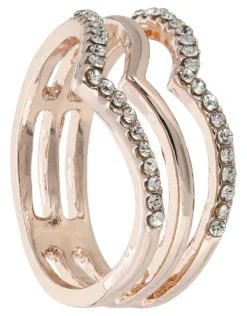 Bijou Brigitte Ringe Mit Steinen>Ring - Crystal Lines roségold