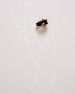 Bijou Brigitte Statement-Ringe|Ringe Gold>Ring - Double Glow schwarz, gold