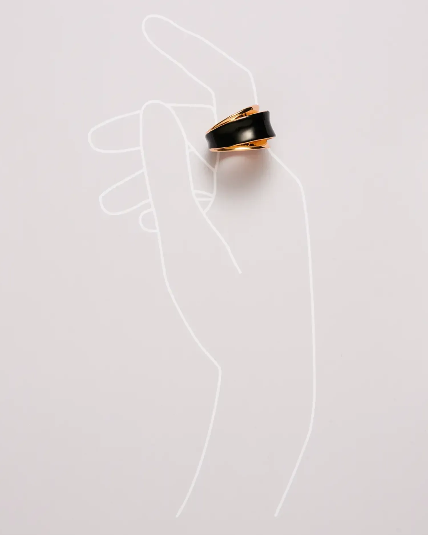 Bijou Brigitte Statement-Ringe|Ringe Gold>Ring - Double Glow schwarz, gold