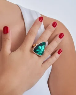 Bijou Brigitte Statement-Ringe>Ring - Emerald Spark grün