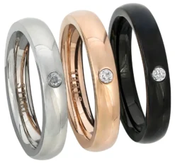 Bijou Brigitte Edelstahlringe|Ring-Sets>Ringe-Set - Shiny Steel mehrfarbig