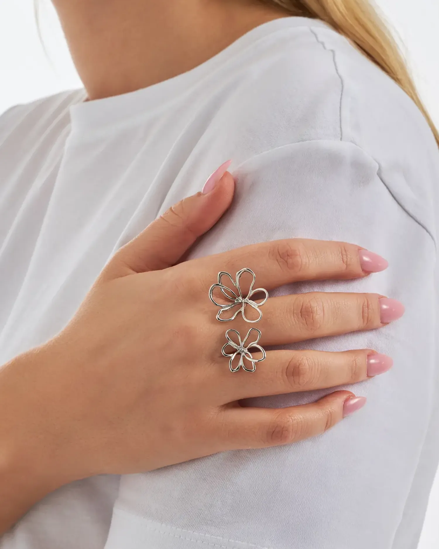 Bijou Brigitte Statement-Ringe|Blumenschmuck>Ring - Filigree Flower silber