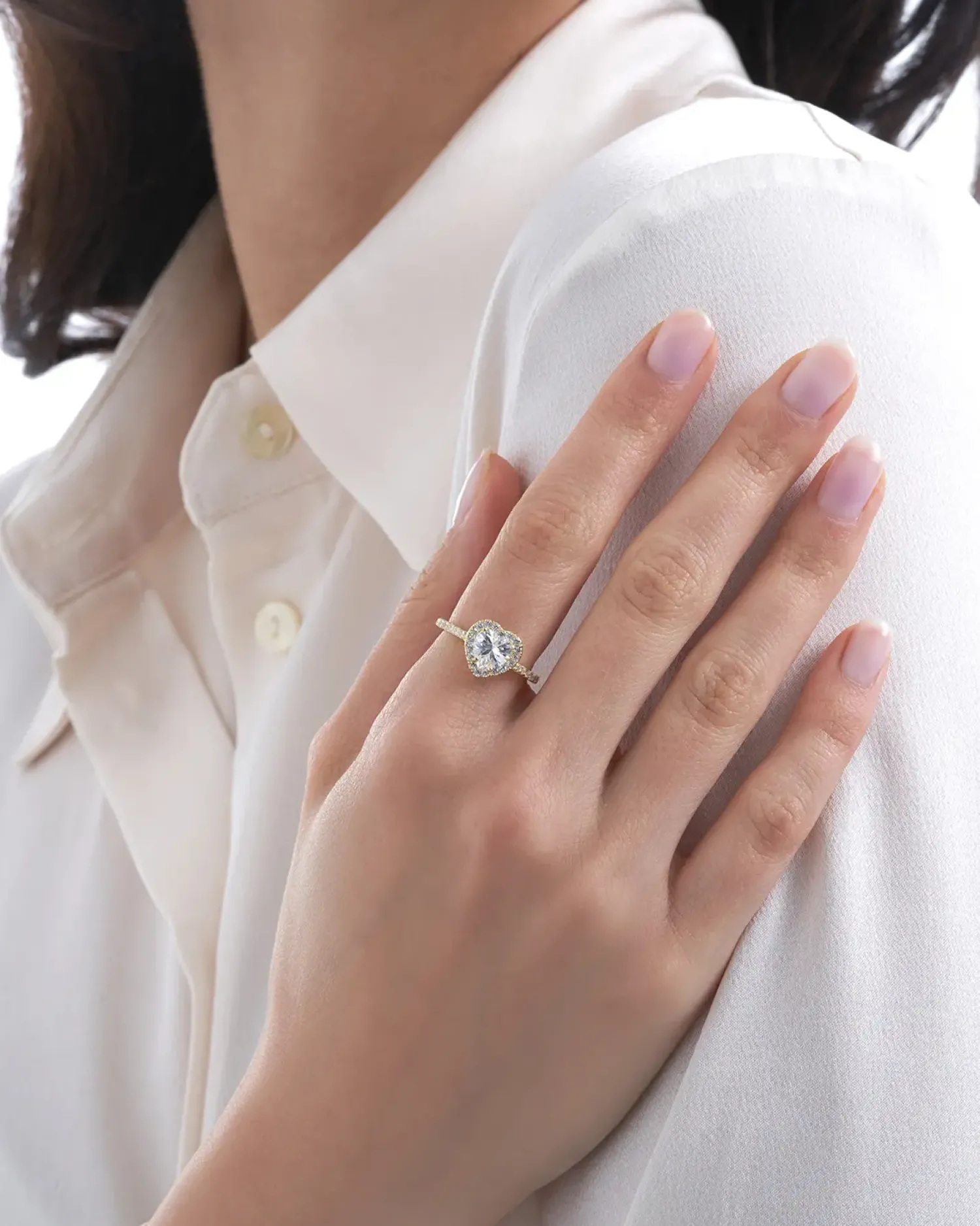 Bijou Brigitte Antragsringe|Silver Crystals>Ring - Fizzy Heart gold