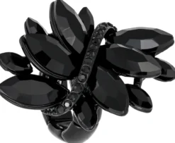Bijou Brigitte Statement-Ringe|Blumenschmuck>Ring - Floral Rhinestones schwarz